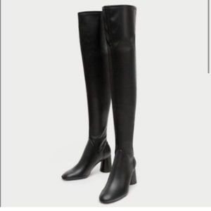 ZARA Faux Leather Heeled Boots